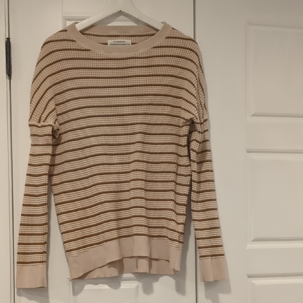 Cooperative Beige and Brown Striped Sweater